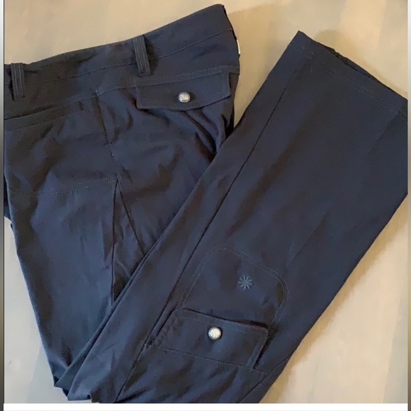 Athleta Dipper Pants Black Nylon Hiking tactical cargo 10 Long Tall 34” inseam - Picture 3 of 11